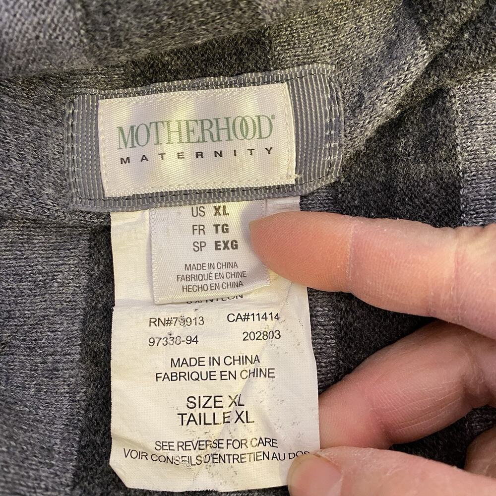 Motherhood Maternity Waterfall Open Cardigan Size XL Soft Knit Gray Striped - Picture 5 of 10